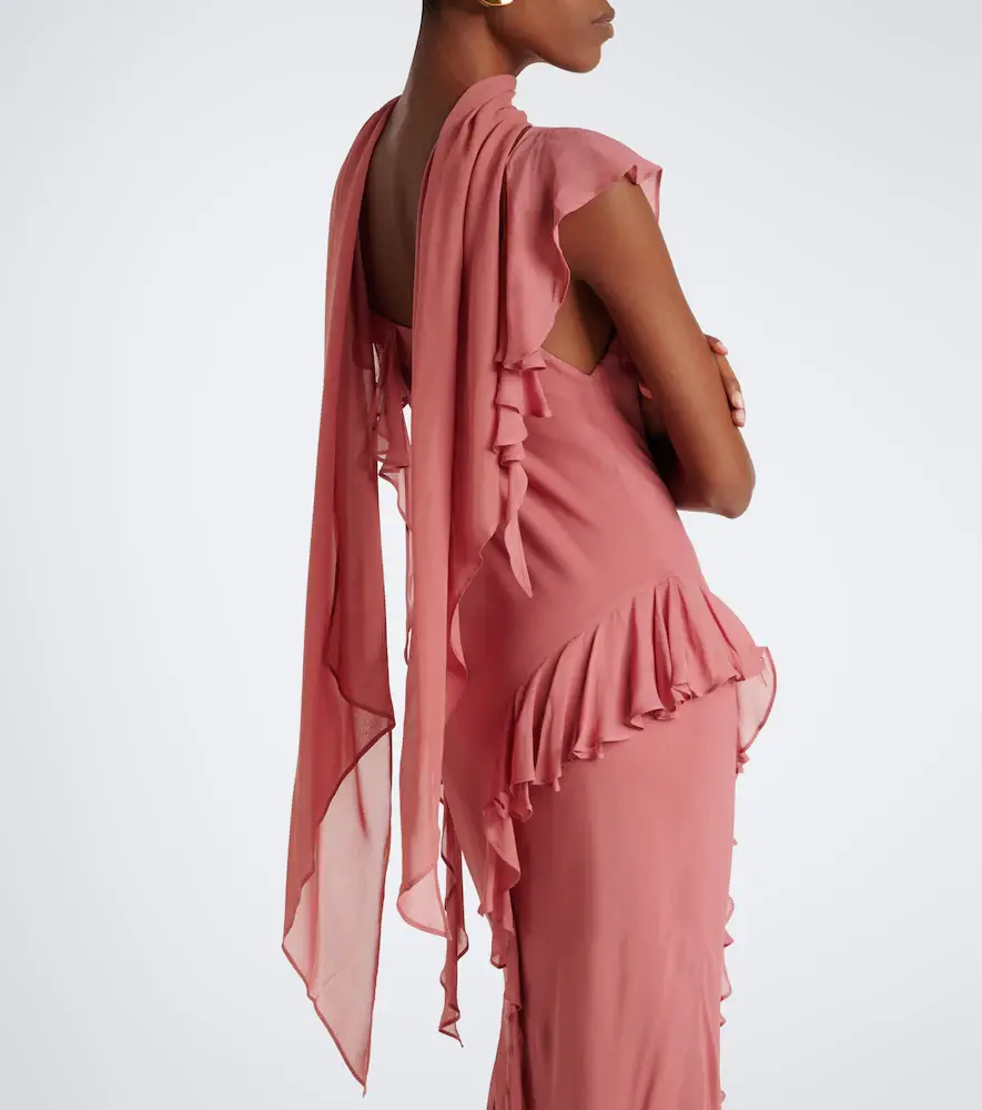 DE LA VALI Mayara ruffled scarf-detail georgette gown | Thumbnail 6 DE LA VALI Mayara ruffled scarf-detail georgette gown | Thumbnail 6