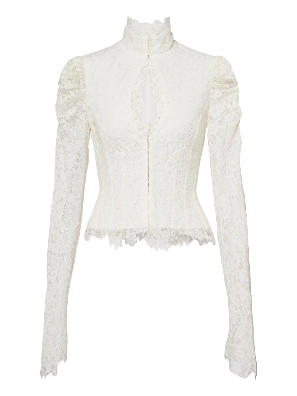 DE LA VALI Vitalis lace cotton-blend corset top