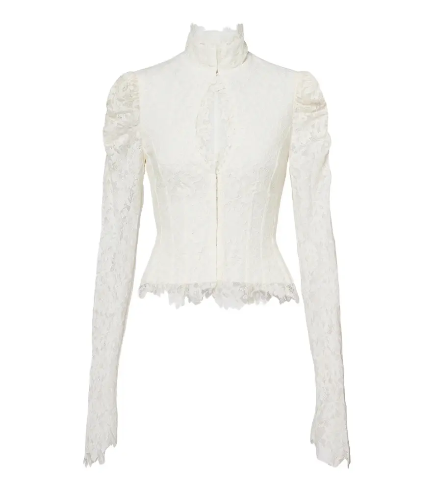 DE LA VALI Vitalis lace cotton-blend corset top