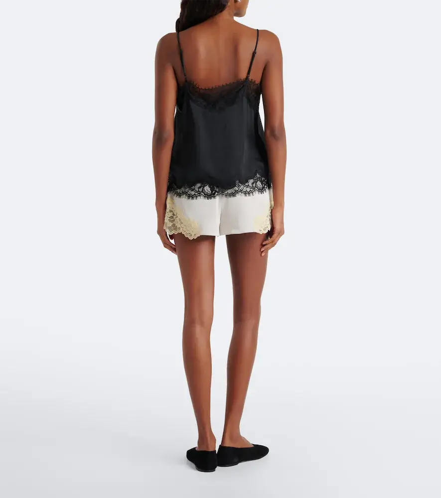 DE LA VALI Reparo lace-trimmed crêpe shorts | Thumbnail 3 DE LA VALI Reparo lace-trimmed crêpe shorts | Thumbnail 3