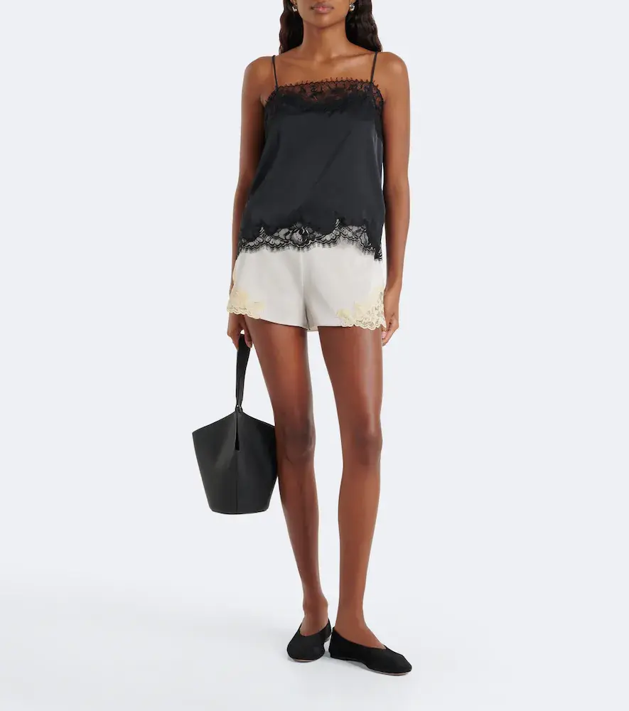DE LA VALI Reparo lace-trimmed crêpe shorts | Thumbnail 5 DE LA VALI Reparo lace-trimmed crêpe shorts | Thumbnail 5