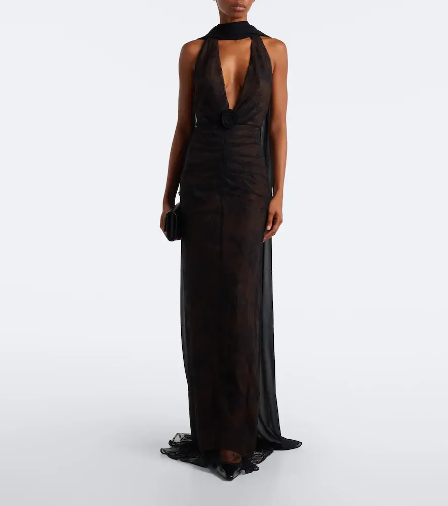 DE LA VALI Amora gathered open-back lace tulle gown | Thumbnail 5 DE LA VALI Amora gathered open-back lace tulle gown | Thumbnail 5