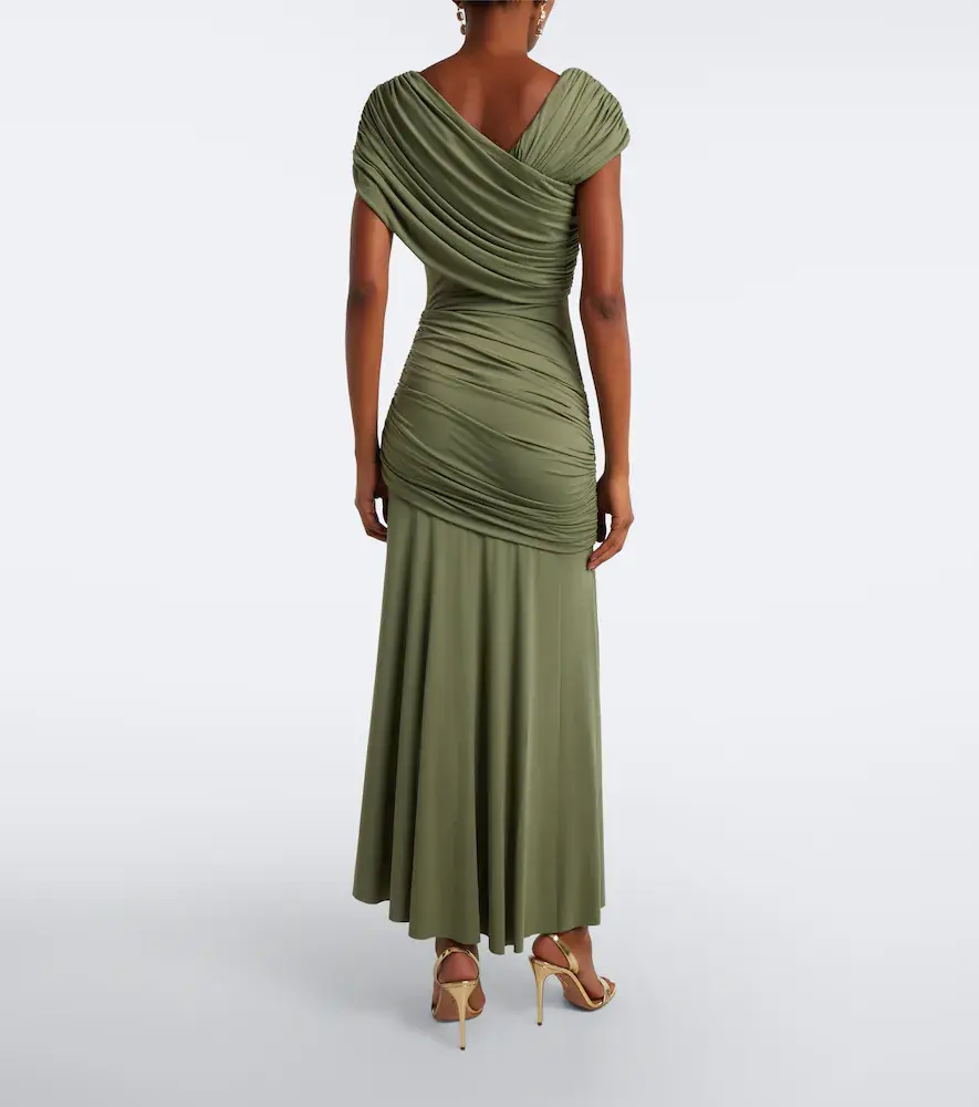 DE LA VALI Hela asymmetric ruched jersey mididress | Thumbnail 2 DE LA VALI Hela asymmetric ruched jersey mididress | Thumbnail 2