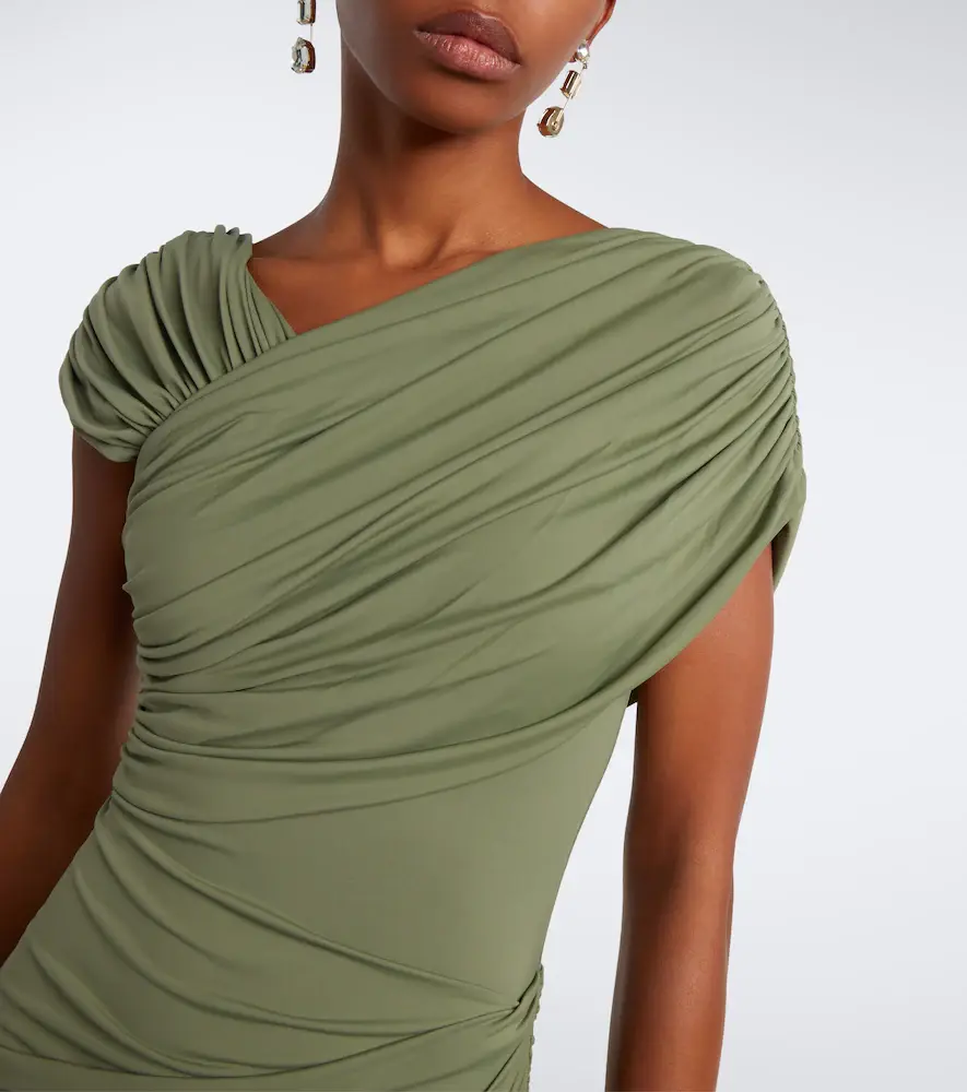 DE LA VALI Hela asymmetric ruched jersey mididress | Thumbnail 3 DE LA VALI Hela asymmetric ruched jersey mididress | Thumbnail 3