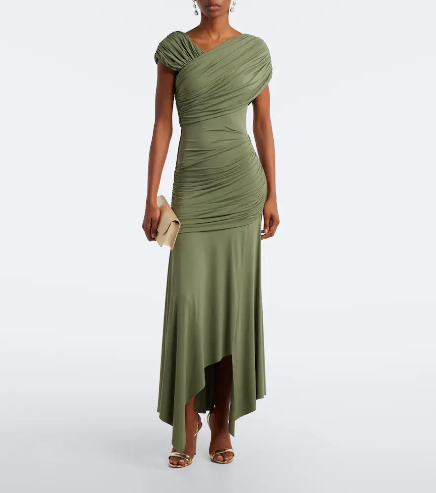 DE LA VALI Hela asymmetric ruched jersey mididress | Thumbnail 5 DE LA VALI Hela asymmetric ruched jersey mididress | Thumbnail 5