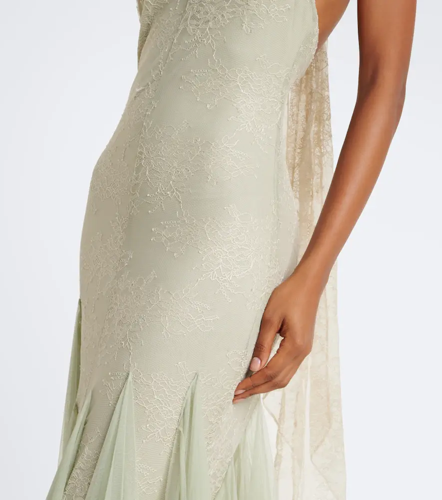 DE LA VALI Elowen lace halterneck gown | Thumbnail 5