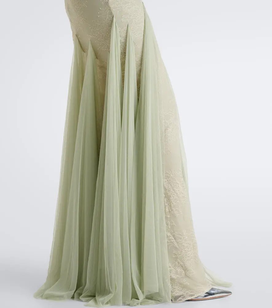 DE LA VALI Elowen lace halterneck gown | Thumbnail 6