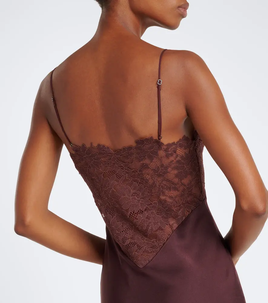 DE LA VALI Maeve lace-trimmed satin gown | Thumbnail 6