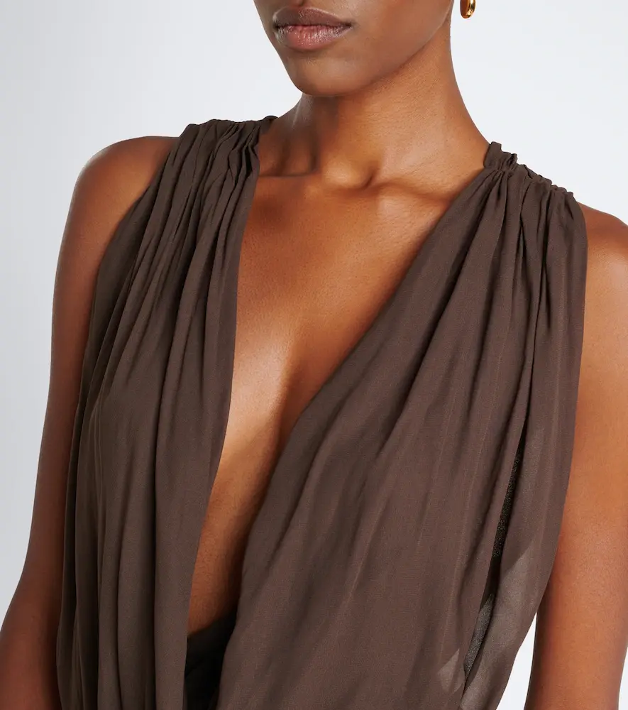 DE LA VALI Isolde draped goergette top | Thumbnail 2 DE LA VALI Isolde draped goergette top | Thumbnail 2