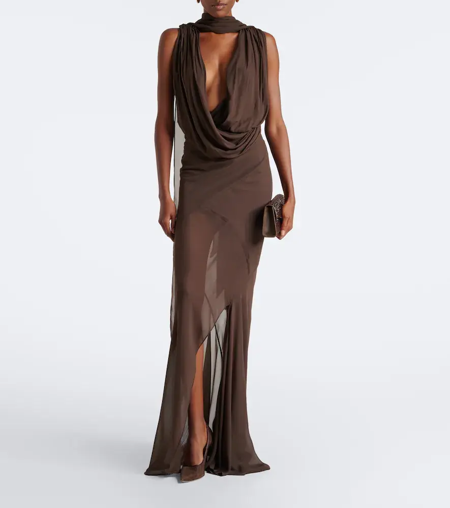 DE LA VALI Isolde draped goergette top | Thumbnail 3 DE LA VALI Isolde draped goergette top | Thumbnail 3