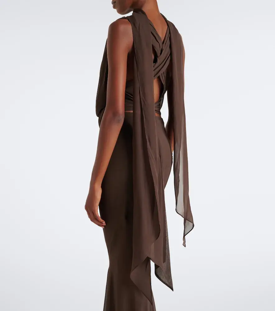DE LA VALI Isolde draped goergette top | Thumbnail 4 DE LA VALI Isolde draped goergette top | Thumbnail 4