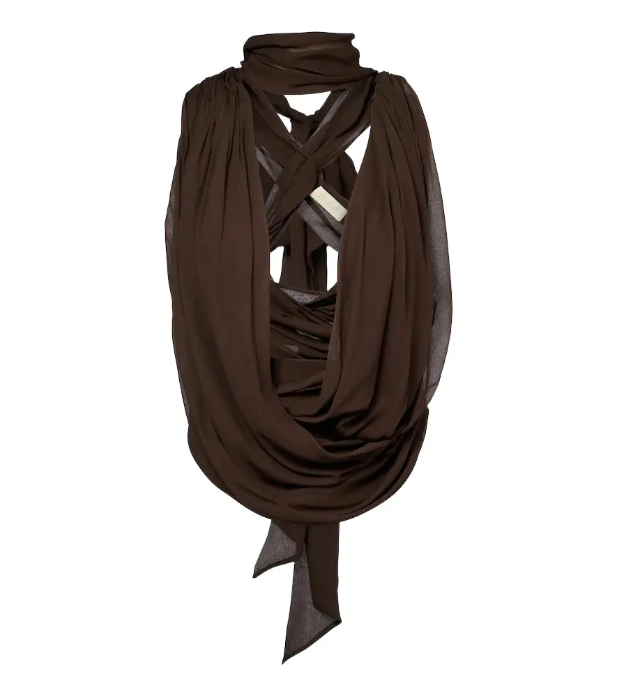 DE LA VALI Isolde draped goergette top
