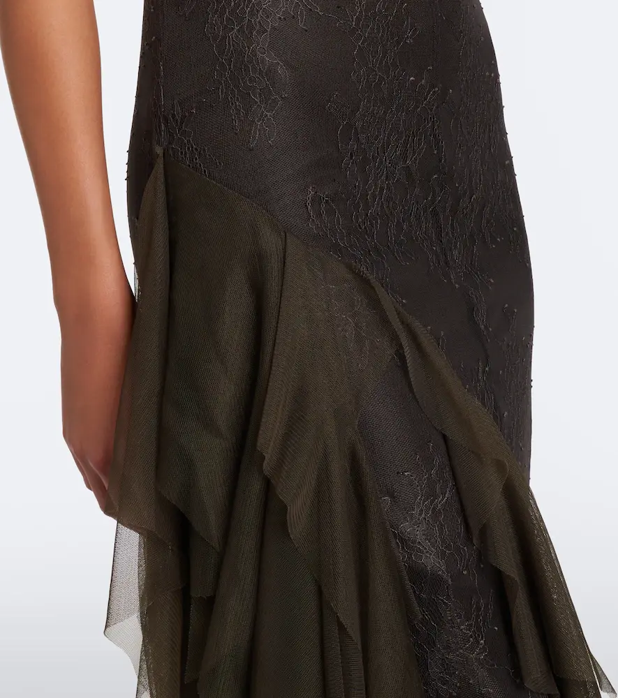 DE LA VALI Morwen tulle-trimmed lace cocktail dress | Thumbnail 5 DE LA VALI Morwen tulle-trimmed lace cocktail dress | Thumbnail 5