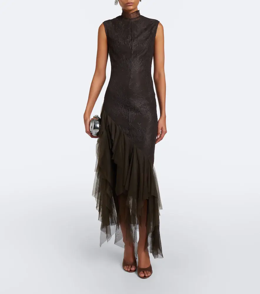 DE LA VALI Morwen tulle-trimmed lace cocktail dress | Thumbnail 6 DE LA VALI Morwen tulle-trimmed lace cocktail dress | Thumbnail 6