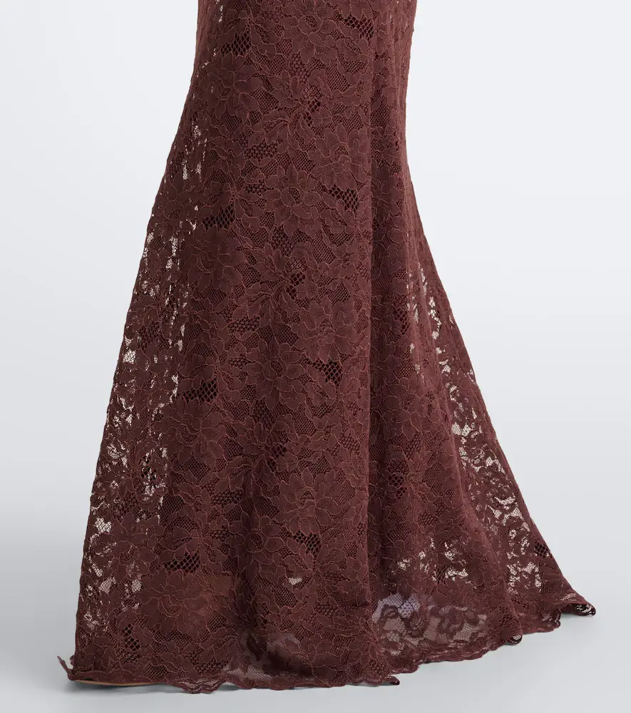 DE LA VALI Solina scarf-detail cotton-blend lace gown | Thumbnail 3