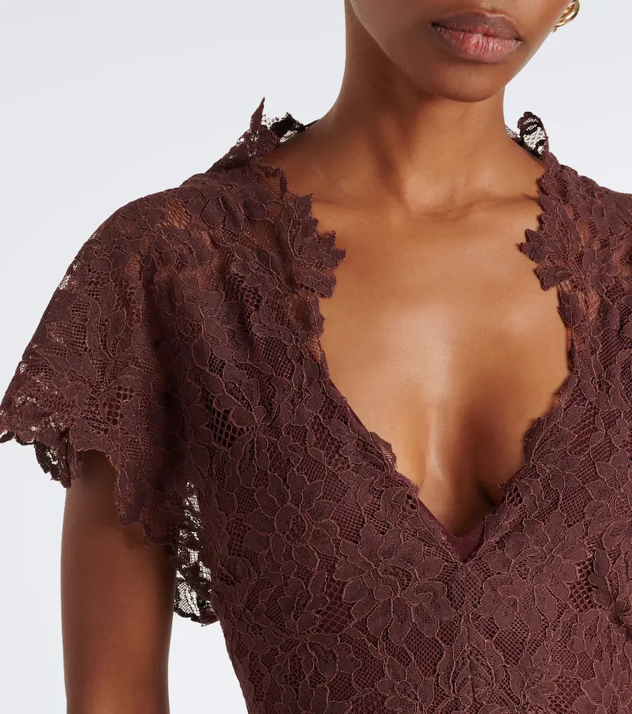DE LA VALI Solina scarf-detail cotton-blend lace gown | Thumbnail 6