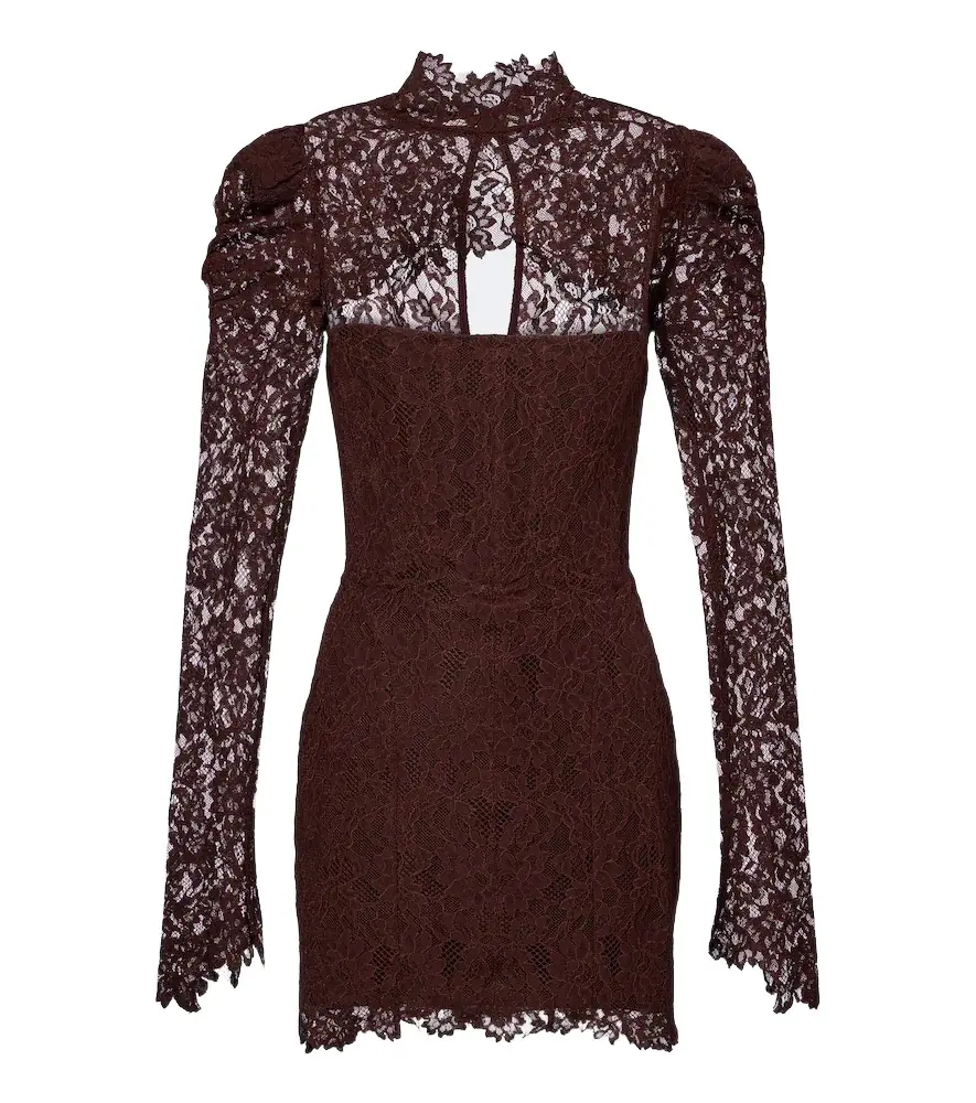 DE LA VALI Viresco lace cotton-blend corset dress