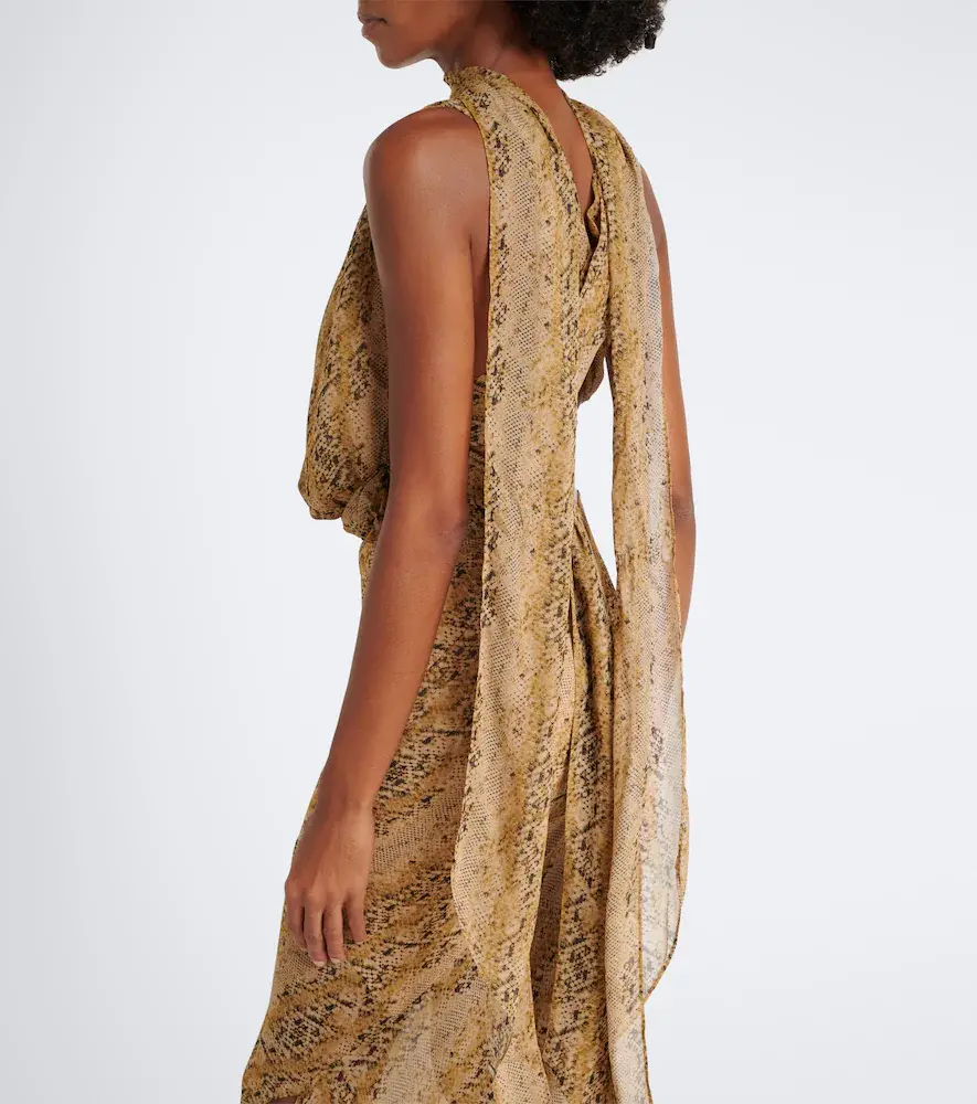 DE LA VALI Isolde draped snake-print georgette top | Thumbnail 3 DE LA VALI Isolde draped snake-print georgette top | Thumbnail 3