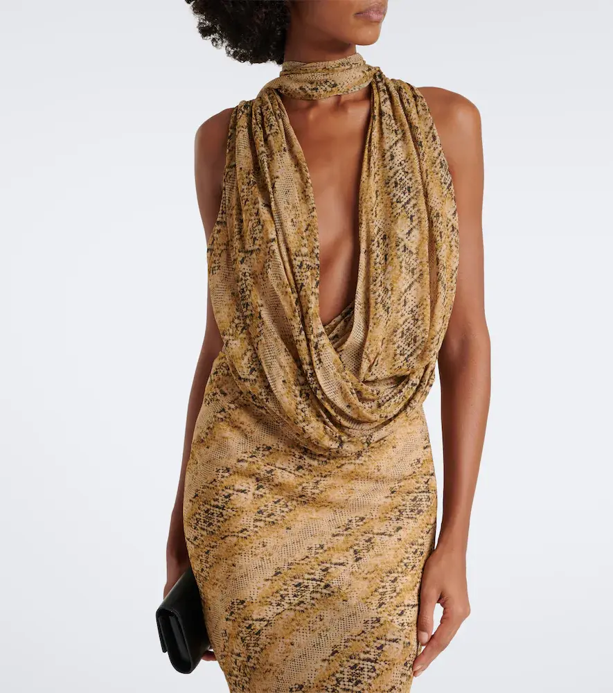DE LA VALI Isolde draped snake-print georgette top | Thumbnail 5 DE LA VALI Isolde draped snake-print georgette top | Thumbnail 5