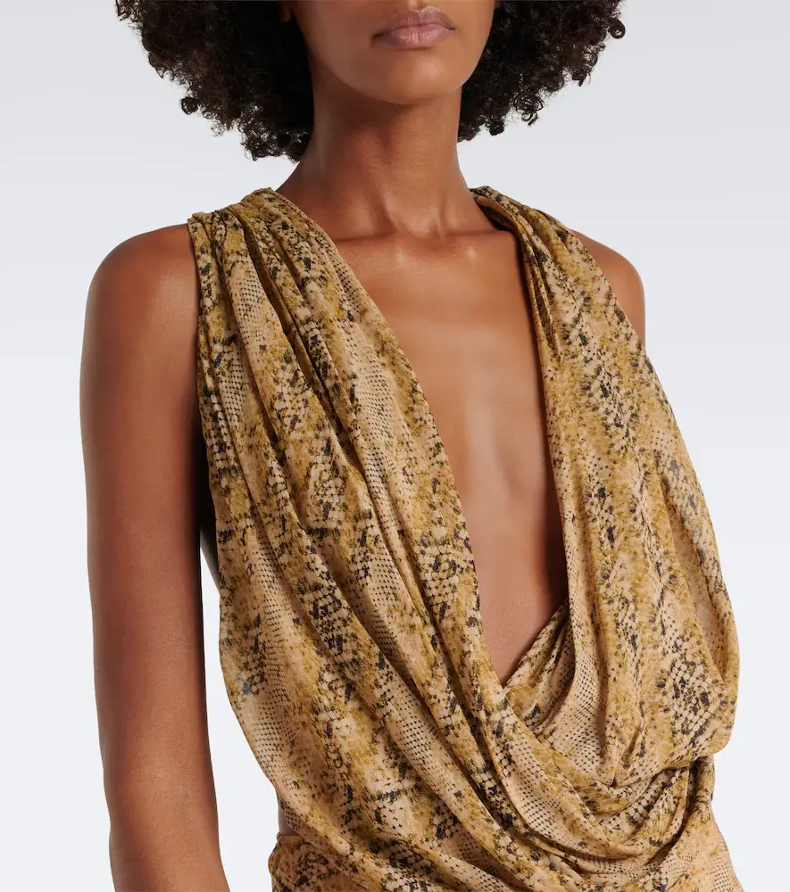 DE LA VALI Isolde draped snake-print georgette top | Thumbnail 6 DE LA VALI Isolde draped snake-print georgette top | Thumbnail 6