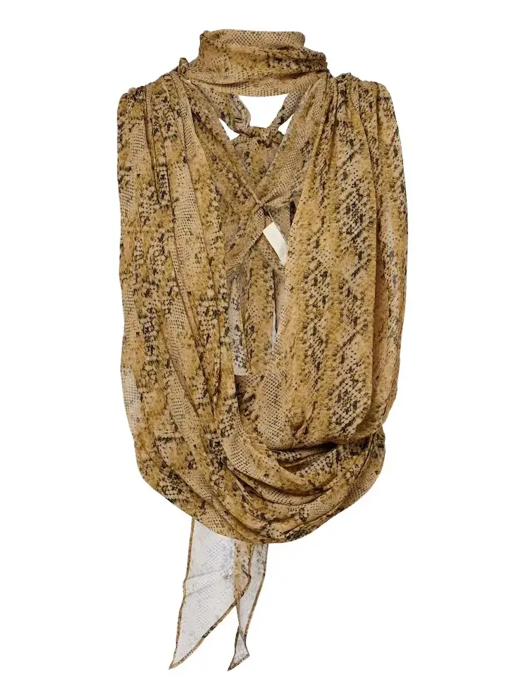 Isolde draped snake-print georgette top Isolde draped snake-print georgette top