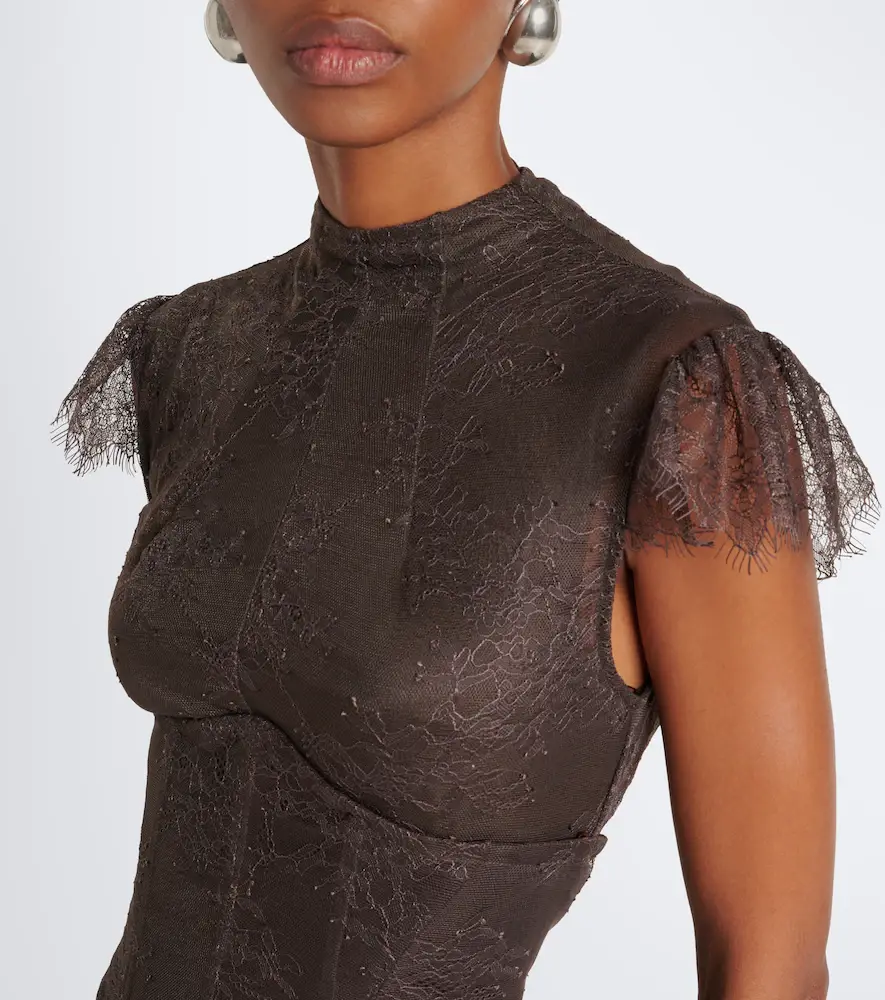 DE LA VALI Zephyra lace and tulle gown | Thumbnail 2