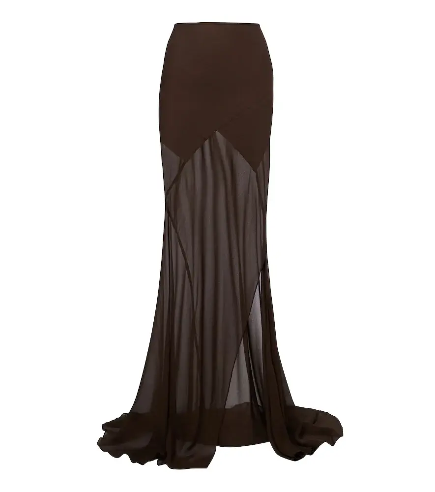 DE LA VALI Oryx georgette maxi skirt