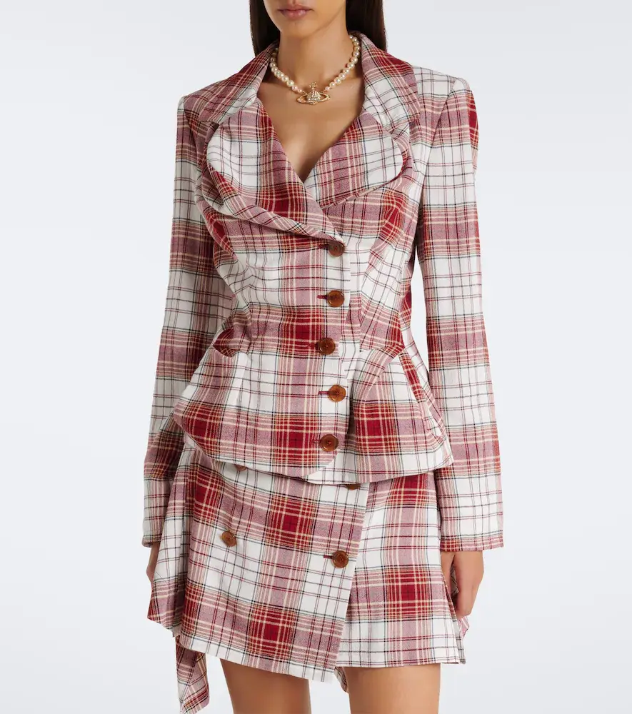 Vivienne Westwood Drunken tartan crêpe blazer | Thumbnail 4 Vivienne Westwood Drunken tartan crêpe blazer | Thumbnail 4
