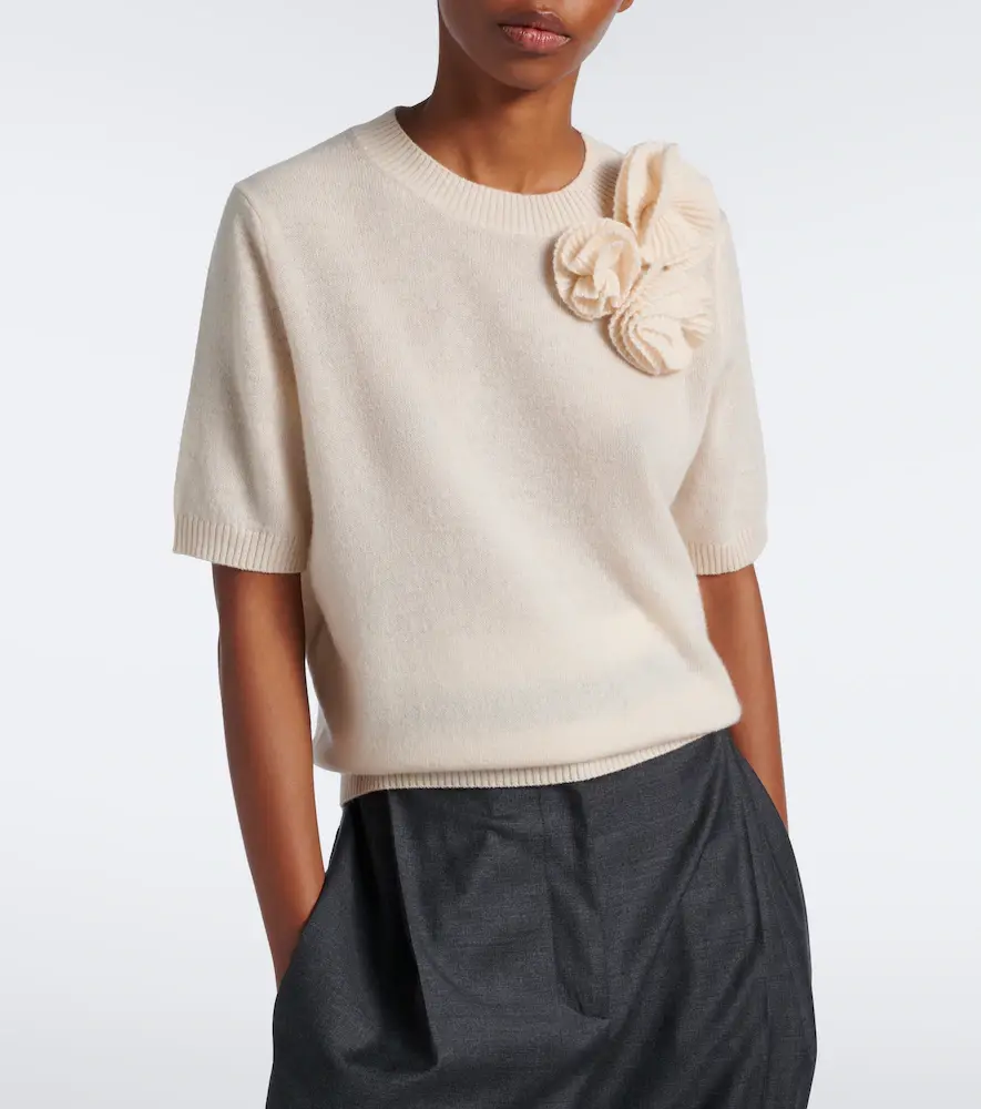 Jardin des Orangers Floral-appliqué wool and cashmere sweater | Thumbnail 2 Jardin des Orangers Floral-appliqué wool and cashmere sweater | Thumbnail 2