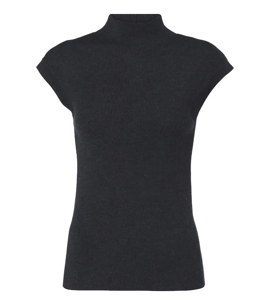 Ribbed-knit virgin wool top Ribbed-knit virgin wool top
