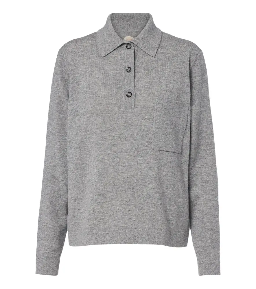 Wool and cashmere polo sweater