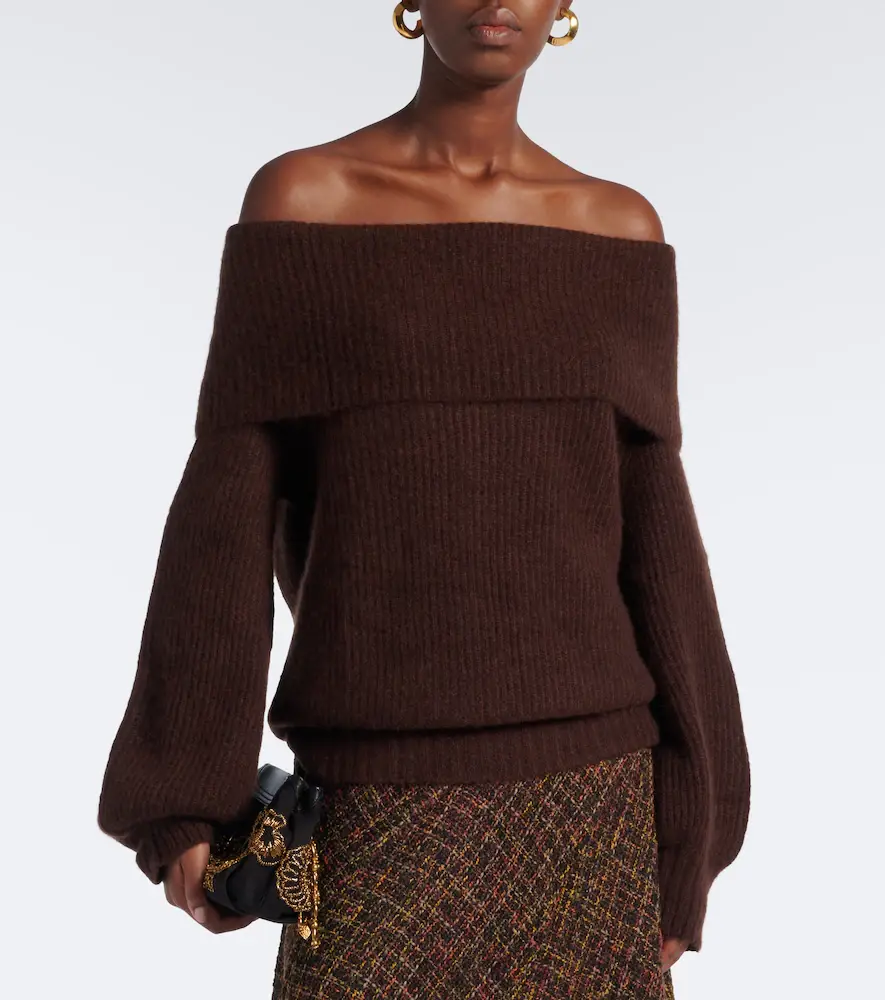 Jardin des Orangers Off-shoulder cashmere and silk sweater | Thumbnail 2 Jardin des Orangers Off-shoulder cashmere and silk sweater | Thumbnail 2
