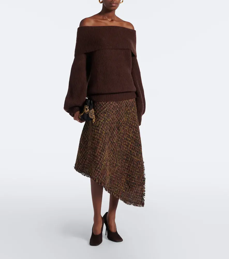 Jardin des Orangers Off-shoulder cashmere and silk sweater | Thumbnail 3 Jardin des Orangers Off-shoulder cashmere and silk sweater | Thumbnail 3