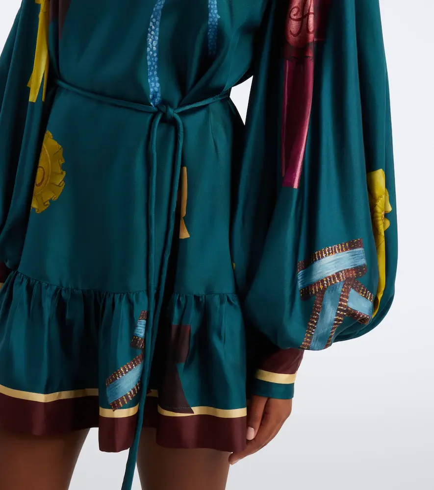 ALÉMAIS Alémais Rosette printed silk twill minidress | Thumbnail 4 ALÉMAIS Alémais Rosette printed silk twill minidress | Thumbnail 4