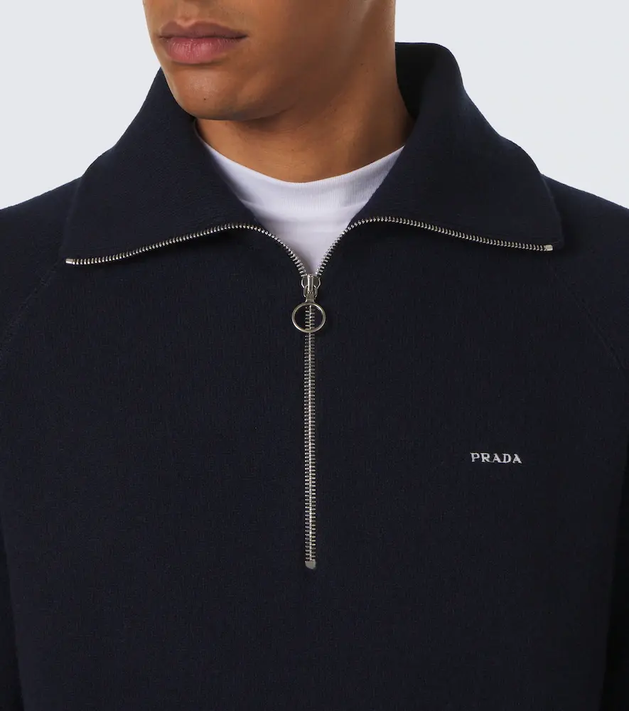 Prada Wool and cashmere half-zip sweater | Thumbnail 3