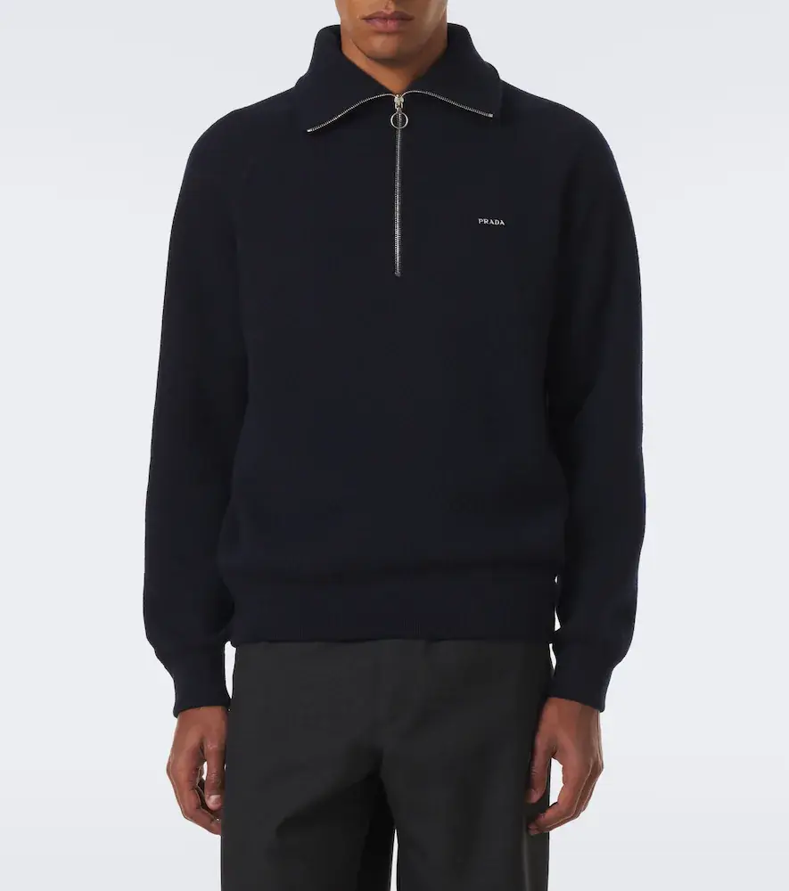 Prada Wool and cashmere half-zip sweater | Thumbnail 4