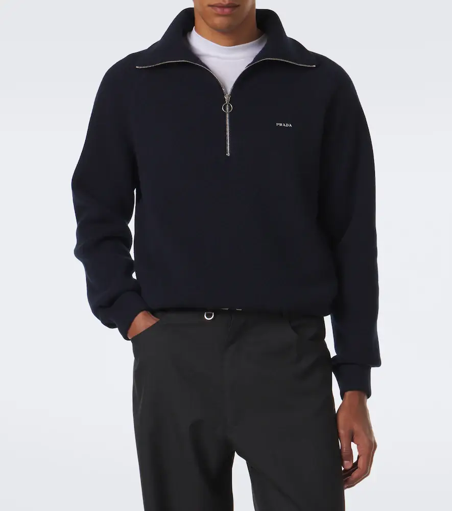 Prada Wool and cashmere half-zip sweater | Thumbnail 6