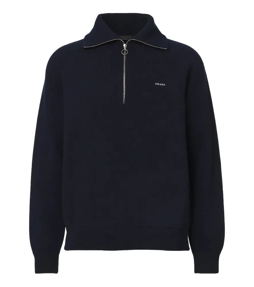 Prada Wool and cashmere half-zip sweater