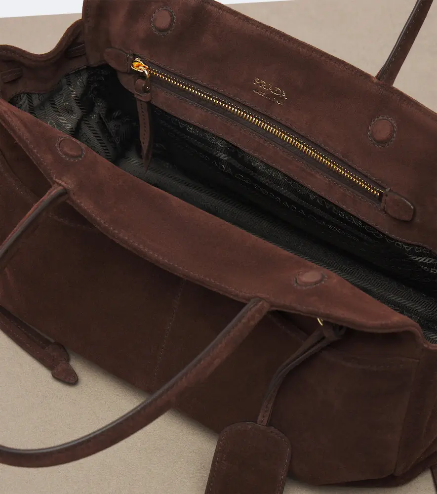 Prada Allusion Large suede tote bag | Thumbnail 3