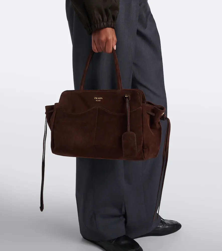 Prada Allusion Large suede tote bag | Thumbnail 5