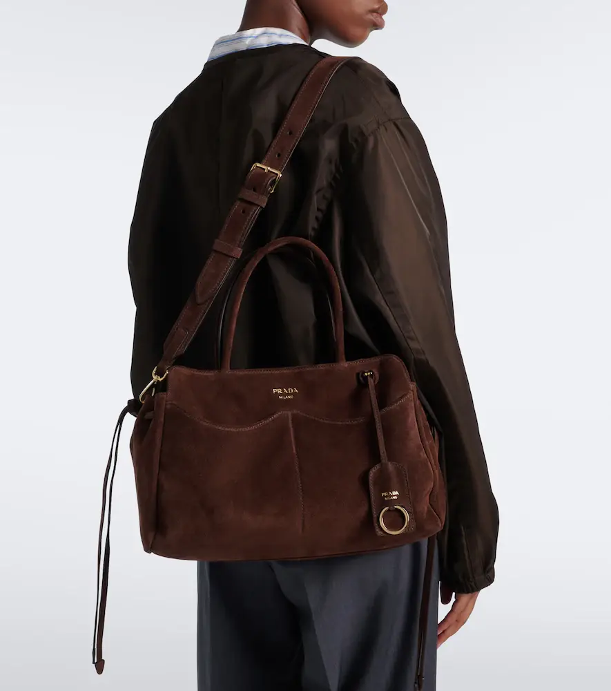 Prada Allusion Large suede tote bag | Thumbnail 6