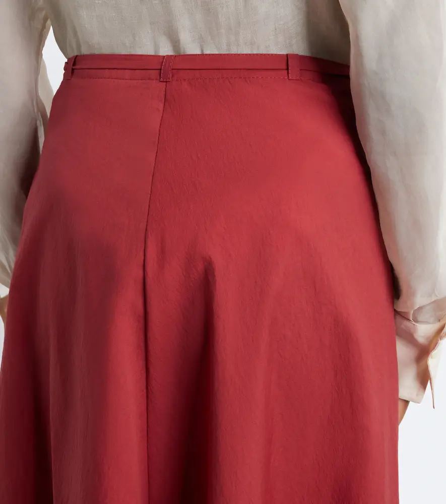 Brunello Cucinelli Draped cotton-blend wrap skirt | Thumbnail 3 Brunello Cucinelli Draped cotton-blend wrap skirt | Thumbnail 3