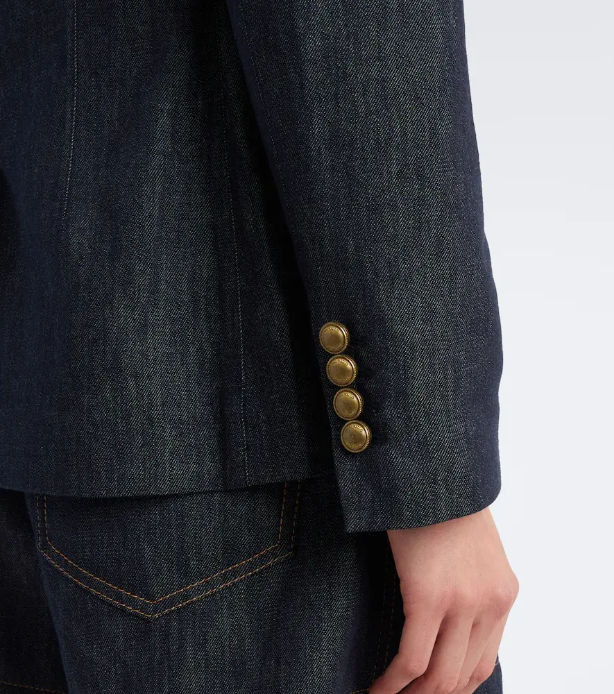 Brunello Cucinelli Double-breasted denim blazer | Thumbnail 2 Brunello Cucinelli Double-breasted denim blazer | Thumbnail 2