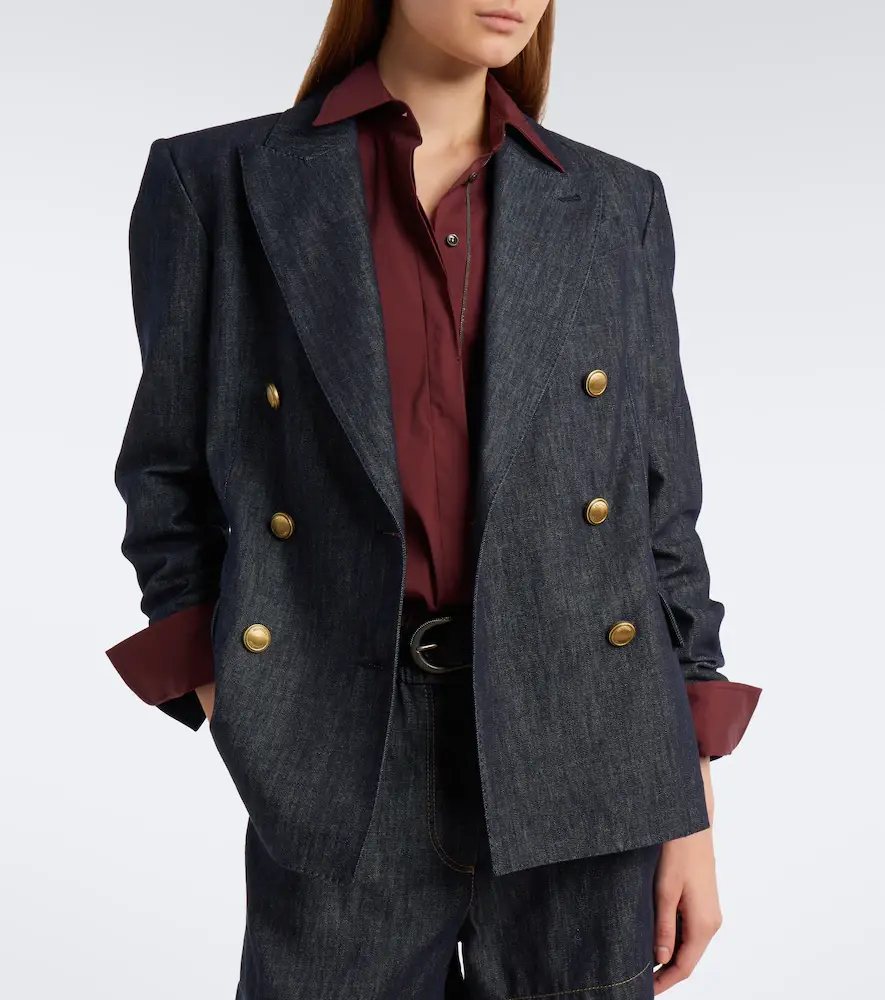 Brunello Cucinelli Double-breasted denim blazer | Thumbnail 5 Brunello Cucinelli Double-breasted denim blazer | Thumbnail 5