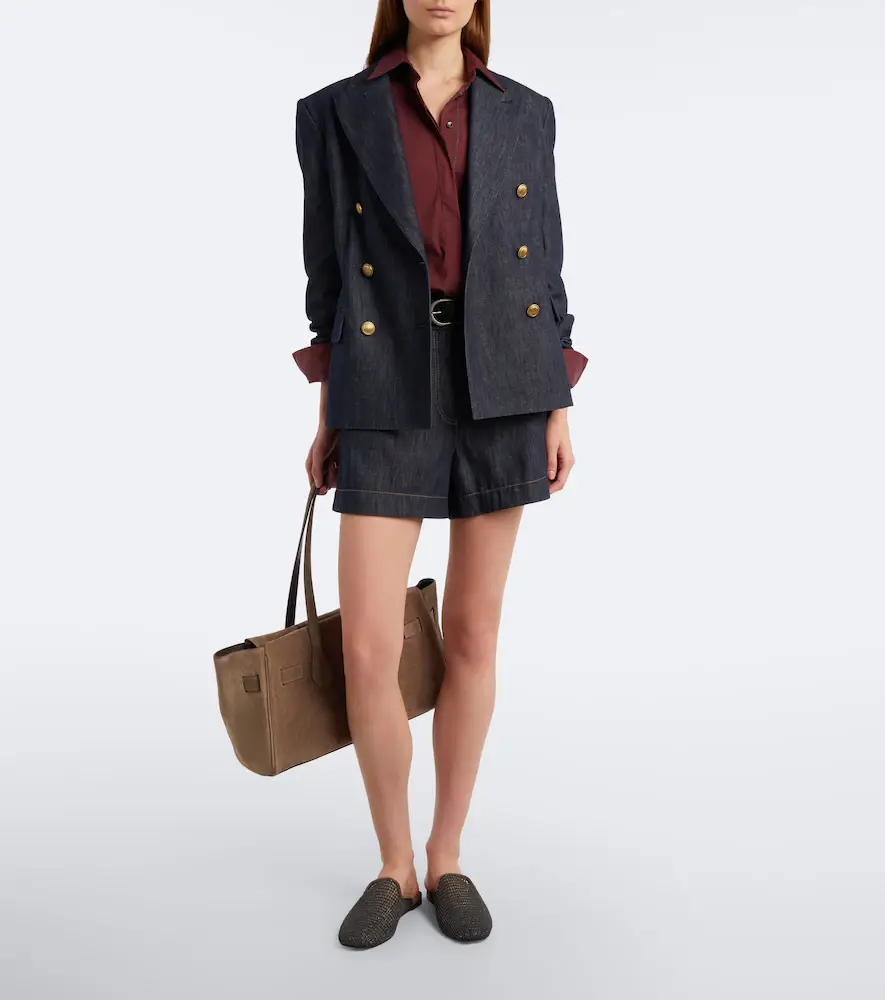 Brunello Cucinelli Double-breasted denim blazer | Thumbnail 6 Brunello Cucinelli Double-breasted denim blazer | Thumbnail 6