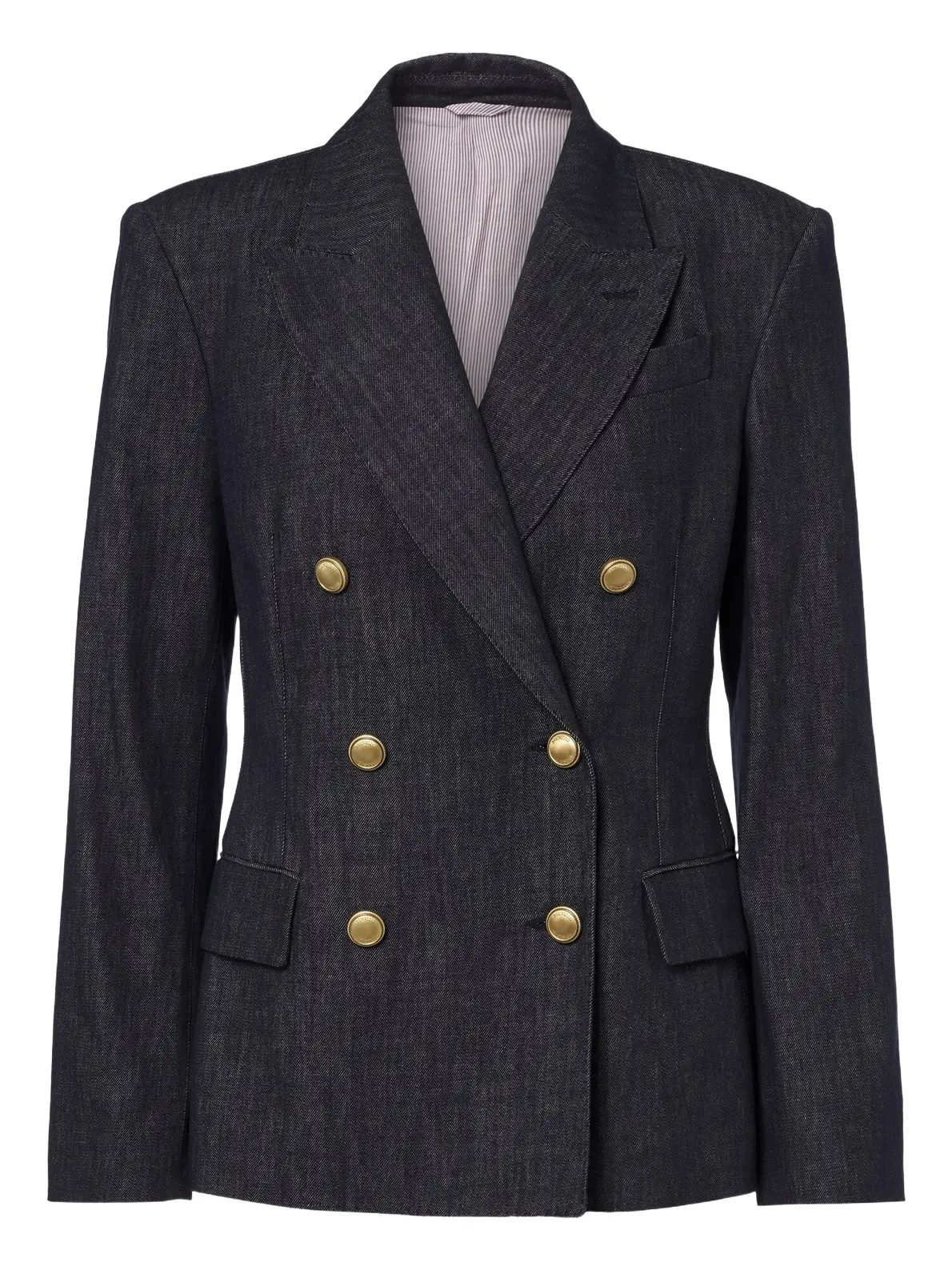 Double-breasted denim blazer Double-breasted denim blazer