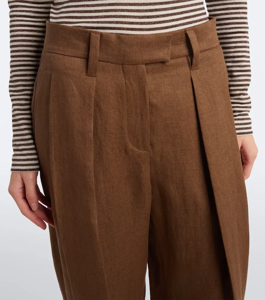 Brunello Cucinelli Monili linen wide-leg pants | Thumbnail 4 Brunello Cucinelli Monili linen wide-leg pants | Thumbnail 4