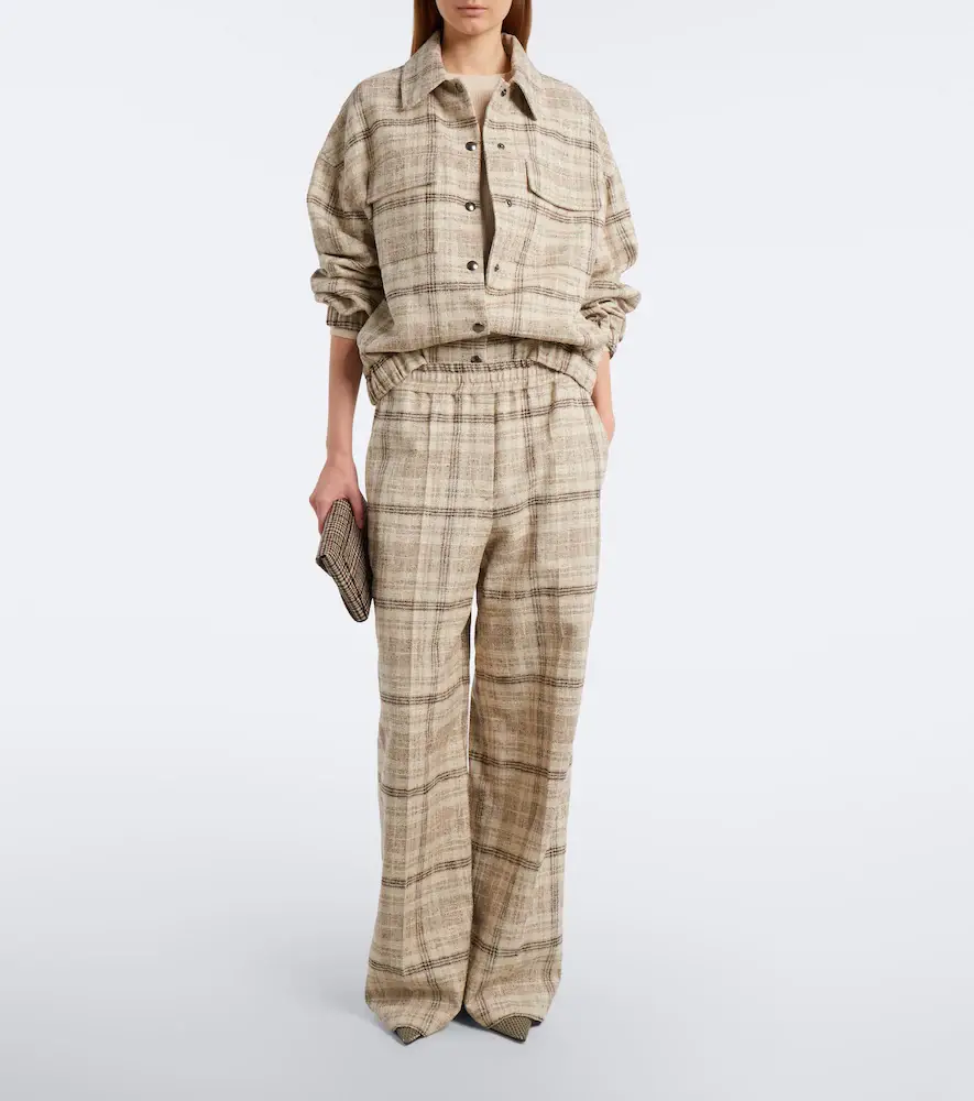 Brunello Cucinelli Cotton, silk, and hemp-blend wide-leg pants | Thumbnail 3 Brunello Cucinelli Cotton, silk, and hemp-blend wide-leg pants | Thumbnail 3