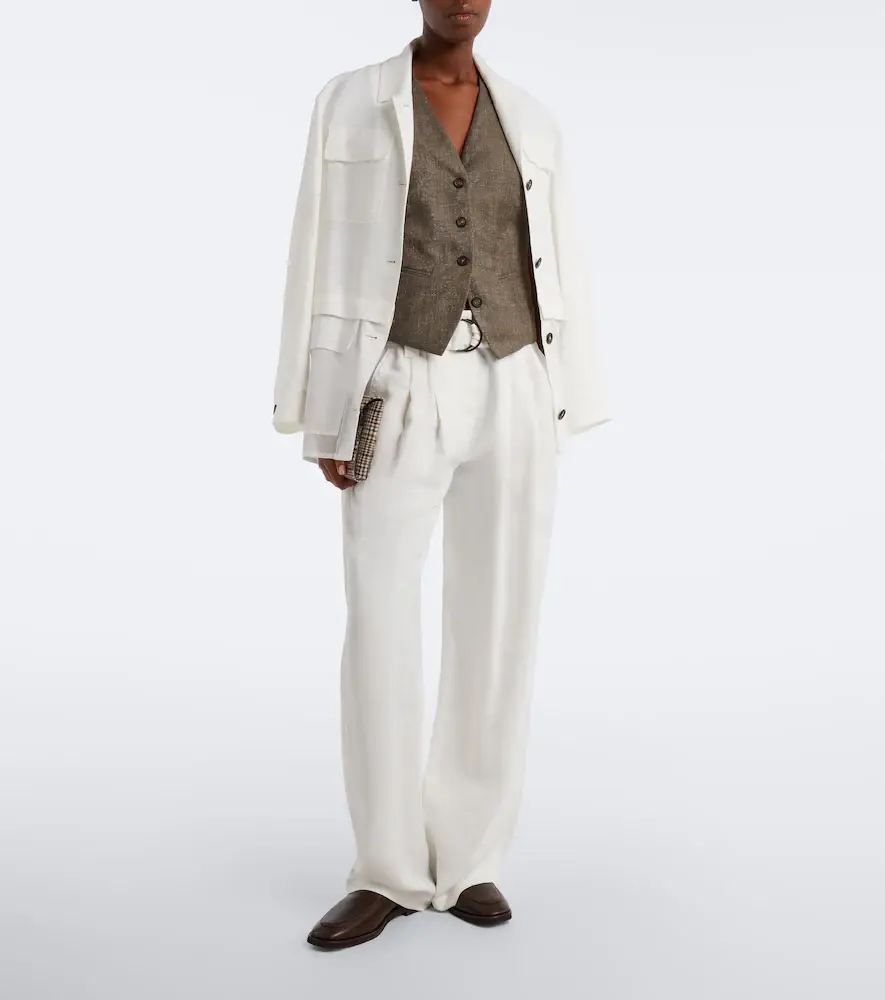 Brunello Cucinelli Monili belted pleated wide-leg pants | Thumbnail 6 Brunello Cucinelli Monili belted pleated wide-leg pants | Thumbnail 6