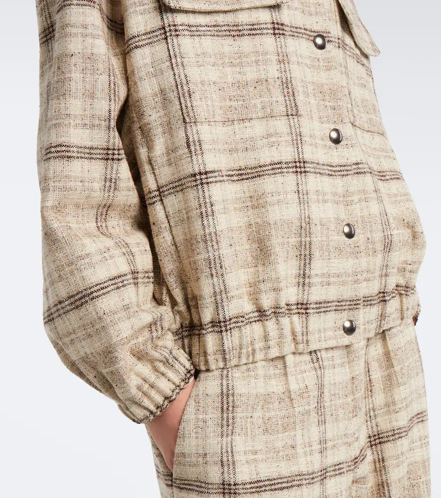 Brunello Cucinelli Checked cotton, silk, and hemp-blend jacket | Thumbnail 2 Brunello Cucinelli Checked cotton, silk, and hemp-blend jacket | Thumbnail 2